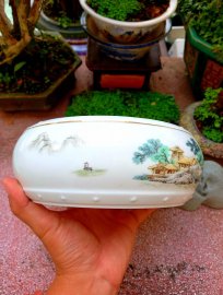 Ngắm bức tranh trên chậu thôi cũng đẹp