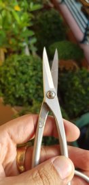 Kéo tỉa dăm cao cấp Nasu trái cà tím chất thép trắng không rỉ,size 180