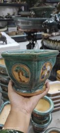 Chậu tròn, chữ nhật  mini đắp nổi gốm giả cổ Đồng Nai