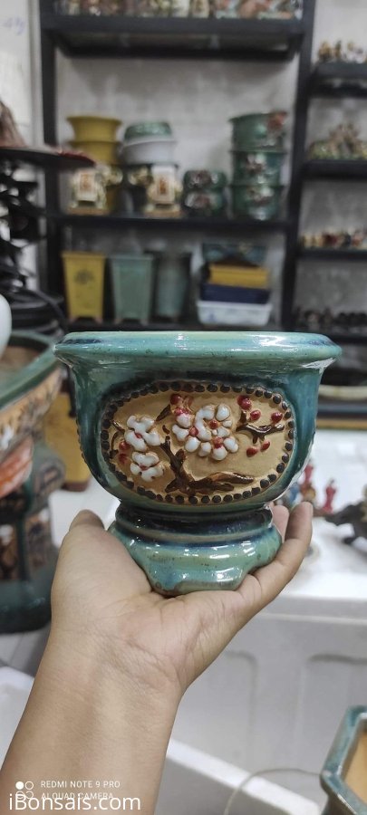 Chậu tròn, chữ nhật mini đắp nổi gốm giả cổ Đồng Nai