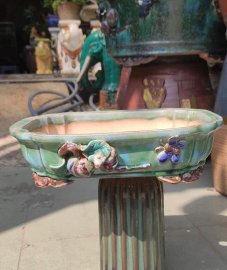 Chậu trồng cây chữ nhật đắp nổi gốm giả cổ Đồng Nai 