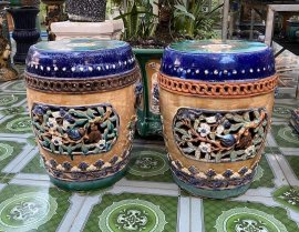 Đôn đắp nổi thủ công gốm giả cổ Đồng Nai