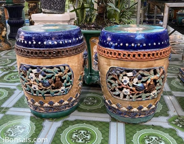 Đôn đắp nổi thủ công gốm giả cổ Đồng Nai