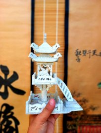 Chùa 1 cột bằng đá được tạo tác trạm khắc kỹ thuật cao