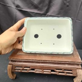Chậu chữ nhật vẽ tay 4 mặt CN028
