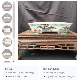 Chậu chữ nhật vẽ tay 4 mặt CN028