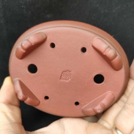 Chậu oval cánh dán, hoa văn chạm viền OV017