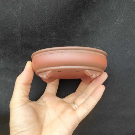Chậu oval cánh dán, hoa văn chạm viền OV017