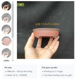 Chậu oval cánh dán, zise nhỏ OV016