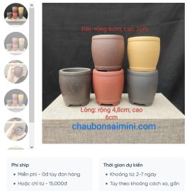 Bộ chậu tử sa tròn, cao T044