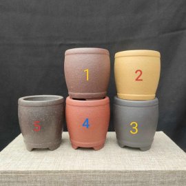 Bộ chậu tử sa tròn, cao T044