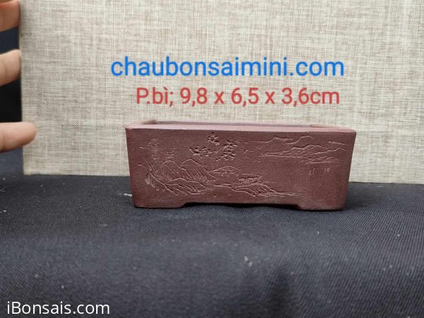 Chậu cát tím điêu khắc thủ công mộc mạc; size nhỏ CN029