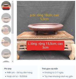 Chậu tử sa tròn, cạn, 3 chân phong cách T014