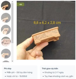 Chậu chữ nhật điêu khắc thủ công T030