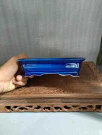 Chậu chữ nhật phủ men rạn CN036