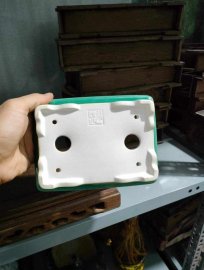 Chậu chữ nhật phủ men rạn CN036
