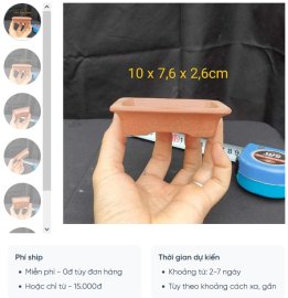 Chậu tử sa chữ nhật thủ công; size nhỏ; quặng thô nguyên bản CN035