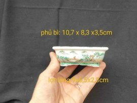 Chậu chữ nhật vẽ tay phong cảnh, 4 mặt Cn034