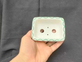 Chậu chữ nhật vẽ tay phong cảnh, 4 mặt Cn034