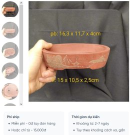 Chậu oval cạn, hoa văn đắp nổi OV010