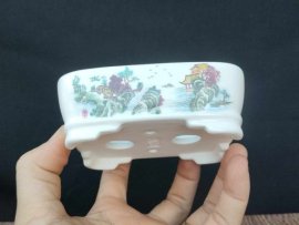 Chậu chữ nhật vẽ phong cảnh 2 mặt CN014