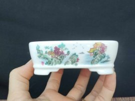 Chậu chữ nhật vẽ phong cảnh 2 mặt CN014