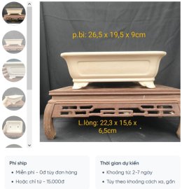 Chậu chữ nhật màu trắng sữa, men rạn; size lớn CN003