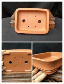 Chậu chữ nhật cạn, viền lõm; bộ gồm 3 mẫu CN038