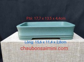 Chậu chữ nhật cạn, viền lõm; bộ gồm 3 mẫu CN038