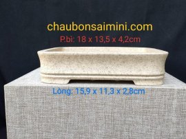 Chậu chữ nhật cạn, viền lõm; bộ gồm 3 mẫu CN038