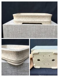 Chậu chữ nhật cạn, viền lõm; bộ gồm 3 mẫu CN038