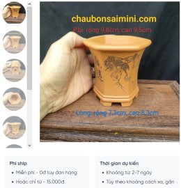 Chậu lục giác thủ công; quặng thô nguyên bản LG009