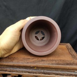 Chậu tròn điêu khắc thủ công; quặng thô nguyên bản T054
