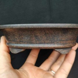 Chậu oval cạn chế tác thủ công; size nhỏ OV002