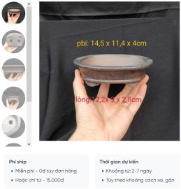 Chậu oval cạn chế tác thủ công; size nhỏ OV002